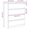 vidaXL Sideboard Betongrau 80x35x99 cm Holzwerkstoff