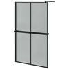 vidaXL Duschwand mit Ablage f&uuml;r Walk-In-Dusche Schwarz 118x190 cm ESG