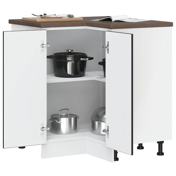 vidaXL K&uuml;chen-Eckunterschrank Porto Schwarz Holzwerkstoff
