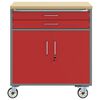 vidaXL Werkbank mit Schubladen 3 pcs Rot und Grau 75 x 45 x 85 cm