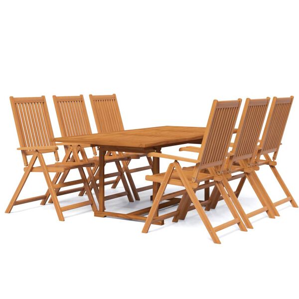 vidaXL 7-tlg. Garten-Essgruppe Massivholz Akazie 150-200 cm