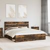 vidaXL Bettrahmen Ger&auml;ucherte Eiche 200 x 200 cm Massives Kiefernholz