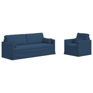 vidaXL Sofa 2 pcs Blau Gesamtabmessungen: 198 x 78 x 80 cm (B x T x H)