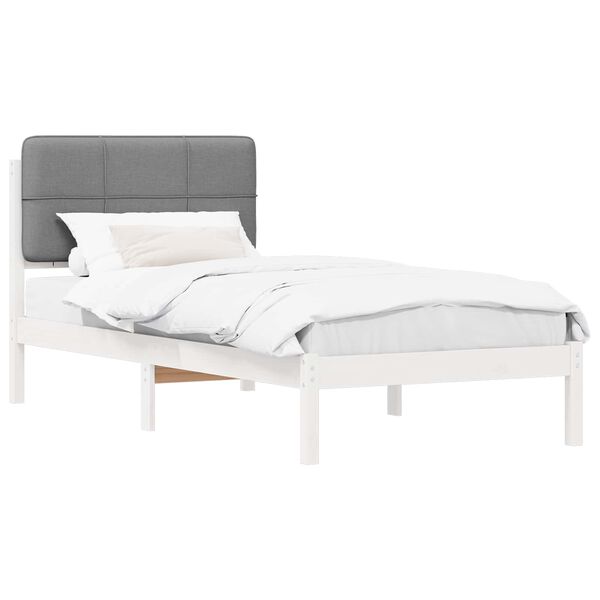 vidaXL Bettgestell mit gepolstertem Kopfteil Hellgrau 100 x 200 cm