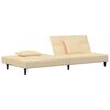 vidaXL Schlafsofa 2-Sitzer mit 2 Kissen & Hocker Creme Samt