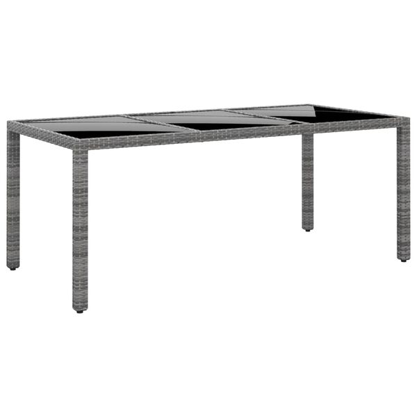vidaXL 9-tlg. Garten-Essgruppe Poly Rattan Grau