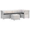 vidaXL 5-Sitzer Gartensofa mit Kissen Rattan-Look PP Wei&szlig;