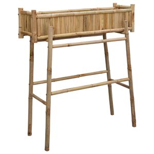 vidaXL Gartenpflanzer mit Halter Natur 100 x 38 x 114 cm Bambus