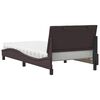 vidaXL Bett mit Matratze "Hanko" Dunkelbraun 100x200 cm Stoff