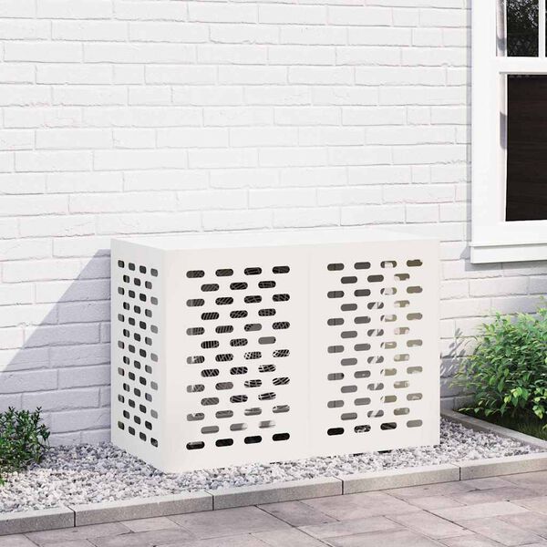 vidaXL Klimaanlagenabdeckung Wei&szlig; 100 x 50 x 70 cm Stahl