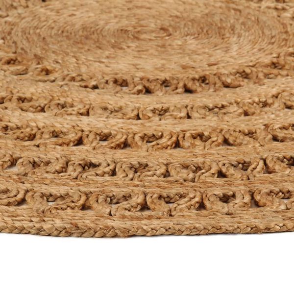 vidaXL Teppich Jute Handgeflochten 90 cm Rund