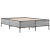 vidaXL Bettgestell Grau Sonoma 120x200 cm Holzwerkstoff und Metall