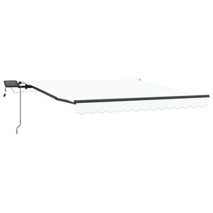 vidaXL Ausziehbare Markise Wei&szlig; 350 x 250 cm Stoff und Aluminium