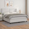 vidaXL Boxspringbett mit Matratze Wei&szlig; 180x200 cm Kunstleder