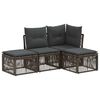 vidaXL Gartensofa-set 4 stk. Grau Poly-Rattan