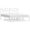 vidaXL Bettgestell mit Kopfteil Metall Wei&szlig; 160x200 cm