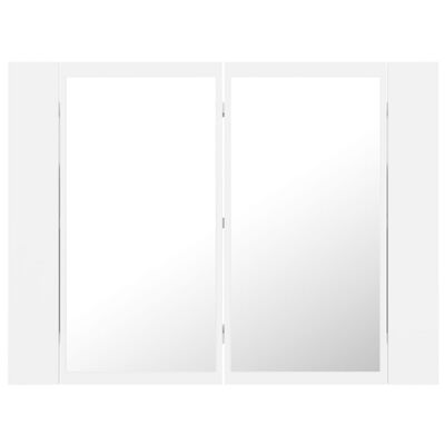 vidaXL LED-Bad-Spiegelschrank Weiß 60x12x45 cm Acryl