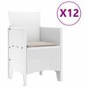 vidaXL Garten Essgruppe 13 pcs Wei&szlig; und Hellgrau Poly-Rattan und Stahl
