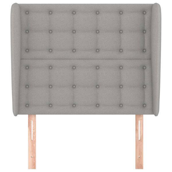 vidaXL Kopfteil mit Ohren Hellgrau 103x23x118/128 cm Stoff