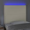 vidaXL LED Kopfteil Creme 80x5x118/128 cm Kunstleder