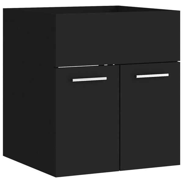 vidaXL Badm&ouml;bel-Set Schwarz Holzwerkstoff