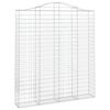 vidaXL Gabionen mit Hochbogen 2 Stk. 200x30x220/240cm Verzinktes Eisen