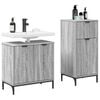 vidaXL Badezimmerm&ouml;bel-Set 2 pcs Graues Sonoma Sperrholz und Metall