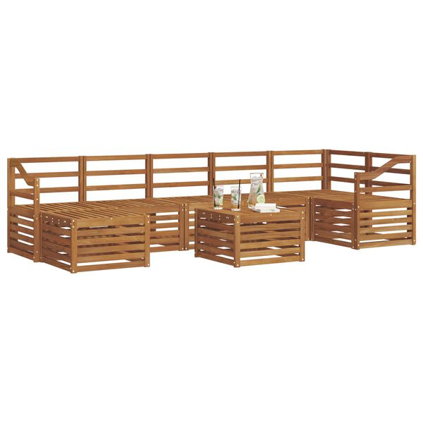 vidaXL Sofagarnituren 8 pcs Natur Massivholz Akazie