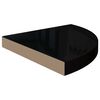 vidaXL Eck-Schweberegale 4 Stk. Hochglanz-Schwarz 35x35x3,8 cm MDF