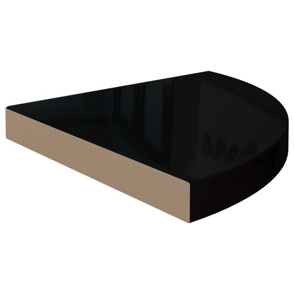 vidaXL Eck-Schweberegale 4 Stk. Hochglanz-Schwarz 35x35x3,8 cm MDF