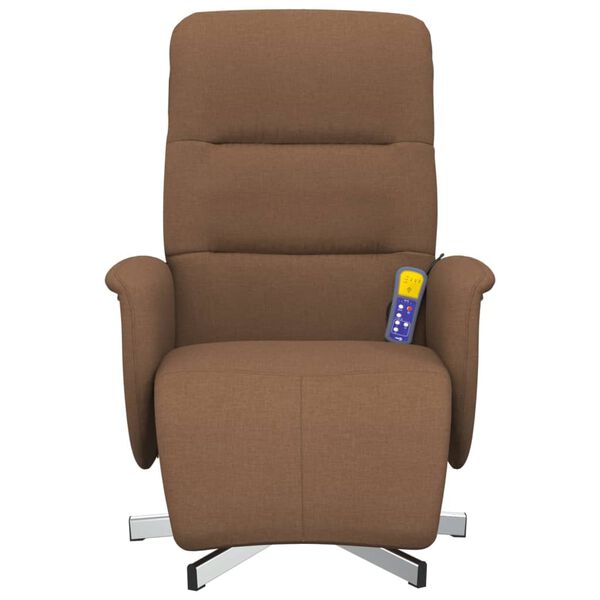 vidaXL Massagesessel mit Fu&szlig;teil Braun Stoff