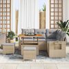vidaXL Gartensofa-set mit Kissen 8 pcs Beige Poly-Rattan