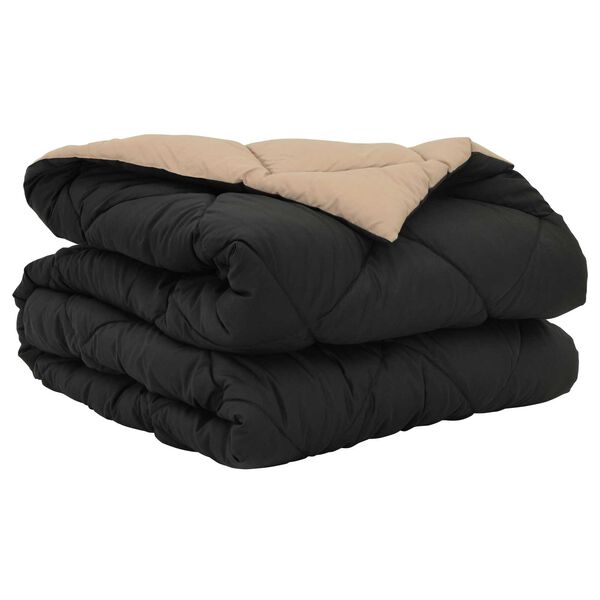 vidaXL Sommerdecke Schwarz und Taupe 220 x 135 cm Mikrofaser