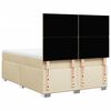 vidaXL Boxspringbett mit Matratze Creme 160x200 cm Stoff