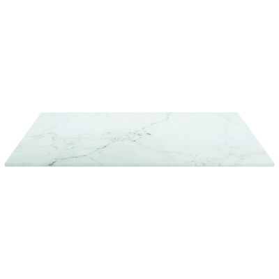 vidaXL Tischplatte Weiß 50x50 cm 6 mm Hartglas in Marmoroptik