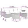 vidaXL 6-tlg. Garten-Sofagarnitur mit Kissen Grau Poly Rattan