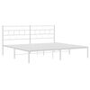 vidaXL Bettgestell mit Kopfteil Metall Wei&szlig; 193x203 cm