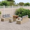 vidaXL Garten-Sofa-Set mit Kissen mit Kissen 9 pcs Beige und Hellgrau