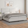 vidaXL Boxspringbett mit Matratze Wei&szlig; 200x200 cm Kunstleder