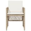 vidaXL Gartenst&uuml;hle mit Kissen 4 Stk. Beige Poly Rattan