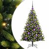 vidaXL K&uuml;nstlicher geflammter Weihnachtsbaum 150 LEDs Gr&uuml;n 120 cm
