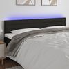 vidaXL LED Kopfteil Schwarz 180x5x78/88 cm Stoff