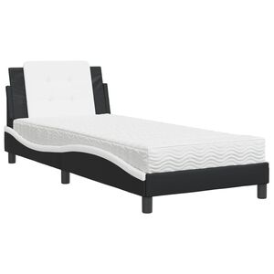 vidaXL Bettgestell ohne Matratze "Zadar" Schwarz und Wei&szlig; 80x200 cm Kunstleder