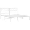 vidaXL Bettgestell mit Kopfteil Metall Wei&szlig; 140x190 cm