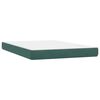 vidaXL Boxspringbett mit Matratze & LED Dunkelgr&uuml;n 140x210 cm Samt