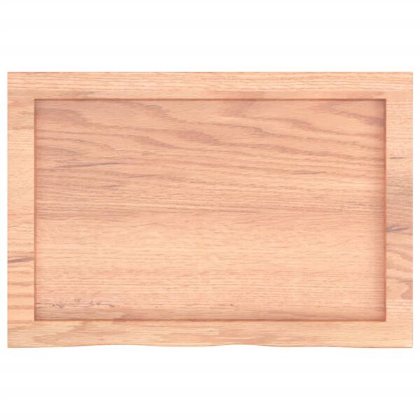 vidaXL Tischplatte Hellbraun 60x40x(2-6) cm Massivholz Eiche Behandelt
