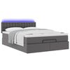 vidaXL Ottoman-Bett mit Matratzen & LEDs Grau 140x190 cm Kunstleder