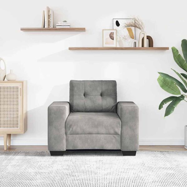 vidaXL Sessel Hellgrau 60 cm Samt