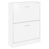 vidaXL Schuhschrank Hochglanz-Wei&szlig; 59x17x81 cm Holzwerkstoff