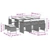 vidaXL 11-tlg. Garten-Essgruppe mit Kissen Schwarz Poly Rattan